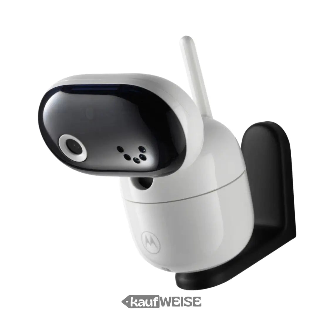 Weiße und schwarze Babyphone Kamera HD mit WLAN und Antenne, Nachtsicht, drehbar