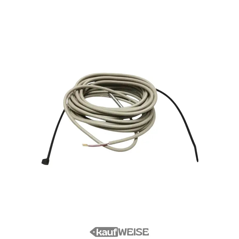 Grauer gewickelter Kabel mit weißen Drähten und schwarzem Kabelbinder für AWB Bulex NTC Temperaturfühler