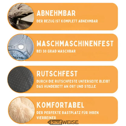 Oranges Donut-Hundebett 60cm waschbar flauschig von Cee Cee