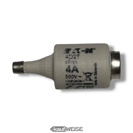 „Eaton“ 4D27 saugiklis 4A 500V (5 vnt. pakuotė) | DII E27, lėtas perdegimas (gG/gL)
