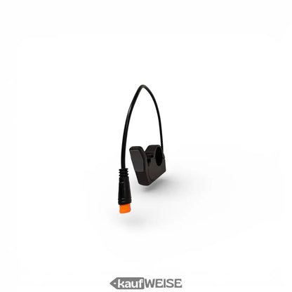 Schwarzer Lenker-Gashebel GTS One Volta mit orange Spitze und Schnellverschluss