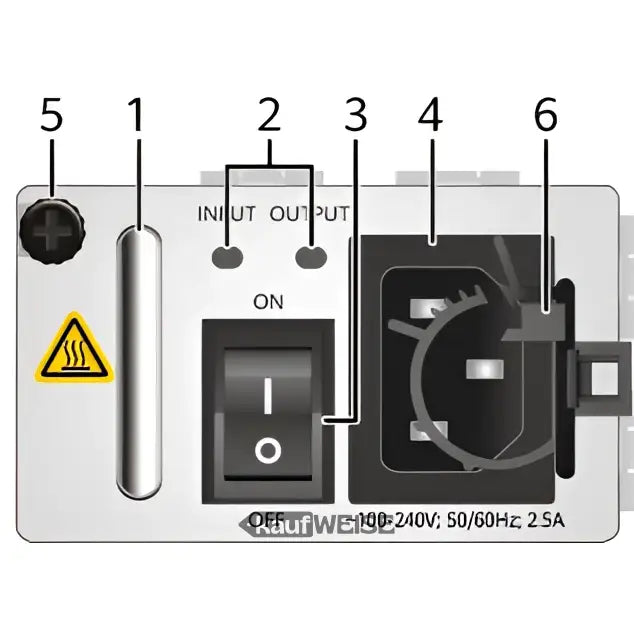 Huawei W0PSA1701 170W Netzteil Rückseite mit Schalter und Ports
