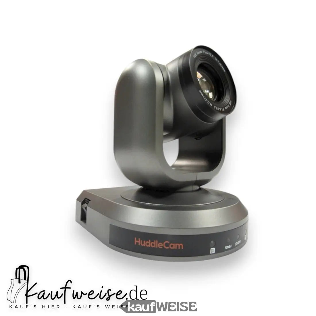 Dunkelgraue HuddleCam PTZ Kamera mit schwarzem Objektiv für Konferenzen