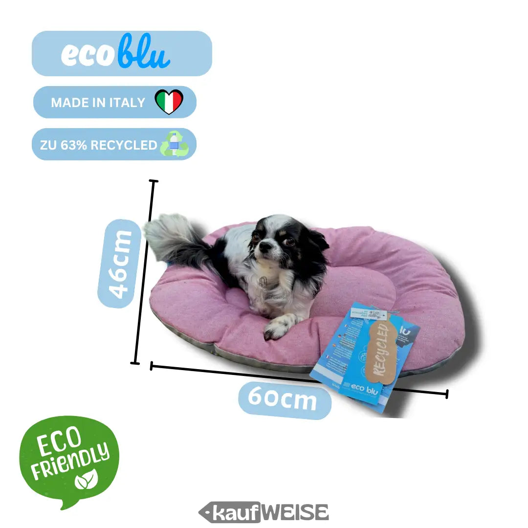 Pinkes Hundebett mit Hund, recycelt aus Italien, für Katzen und Hunde