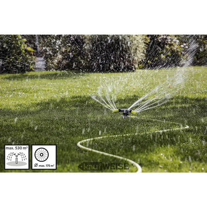 Drehbarer Rasensprenger Kreisregner Trio für 175 m² Garten aus Kunststoff REHAU