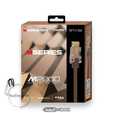„Monster M2000 Ultra HD HDMI“ kabelis (1,5 m) | 4K @ 60 Hz HDR10+ | Didelės spartos 25 Gb/s | „V-Grip™“ jungtis