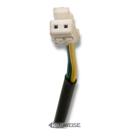 Weißer Kunststoffstecker mit grün-gelbem Kabel für Ninebot Segway E25 E45 Hinterrad