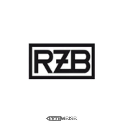 Schwarzes Rechtecklogo mit weißen Buchstaben RZB für RZB Toledo Flat LED Downlight