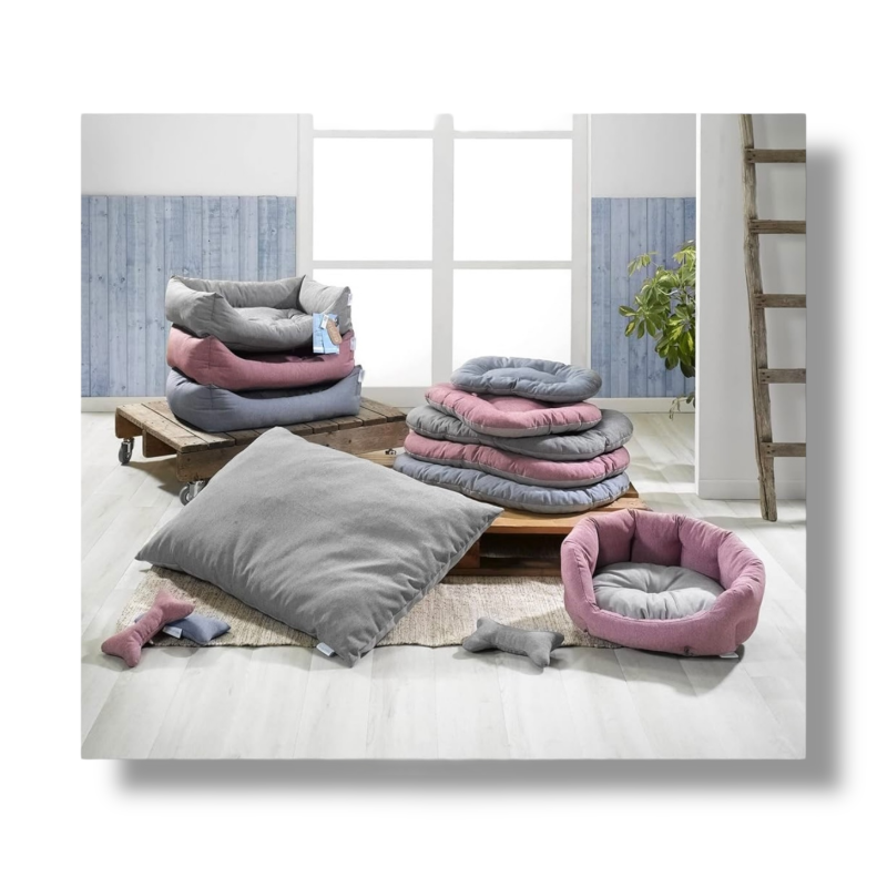 Bunte Tierkissen und Spielzeug im Tierkissen Rosa-Grau für Hunde und Katzen